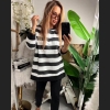 Swobodna bluza w szerokie paski w kolorze śmietankowo-czarnym